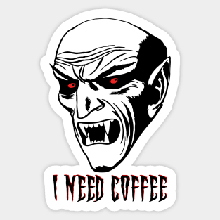 I Need Coffee Beast Sticker